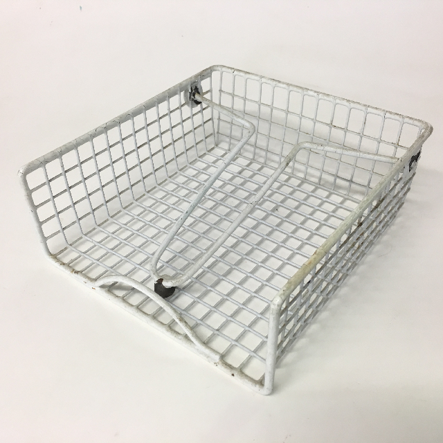 NAPKIN HOLDER, White Plastic Coated Metal